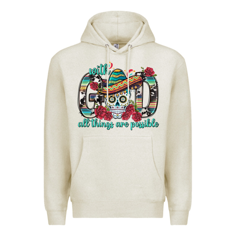 With God All Things Are Possible With Sombrero Sku Premium Hoodie by BundleAndBundleShop | Teevron