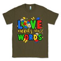 Army Green love needs no words Classic Tee - JahusDesignShop