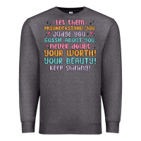 Charcoal Heather let them Premium Sweatshirt - MaliasSmallBusiness