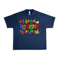 Navy i teach ausome kids autism teacher Urban Heavy Tee - Zillion Design Studio