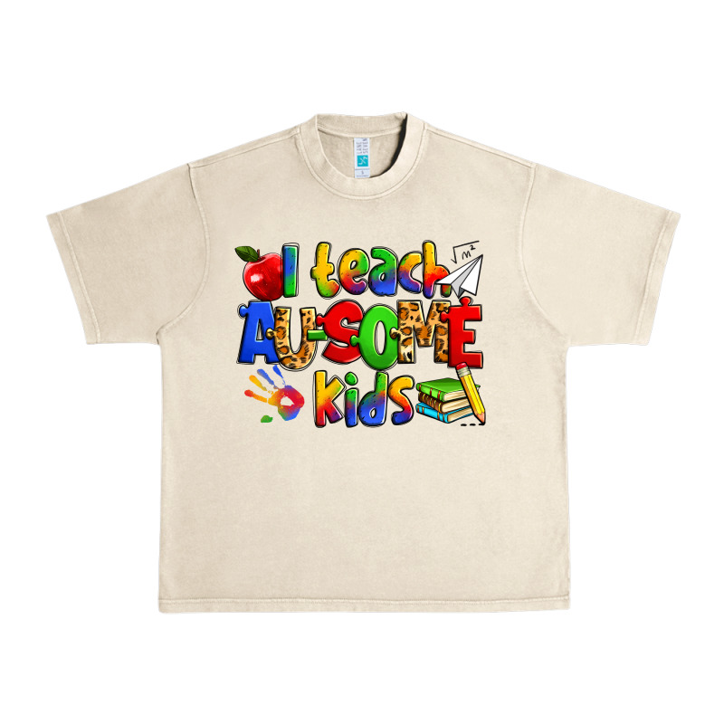 I Teach Ausome Kids Autism Teacher Urban Heavy Tee by Zillion Design Studio | Teevron