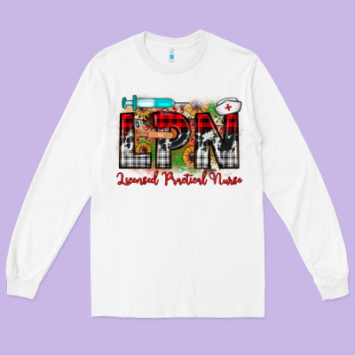 Christmas Lpn Licensed Practical Nurse Long Sleeve Tee Designed By Jahusdesignshop