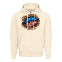 Sandshell western 4 of july lips Zipper Hoodie - BundleAndBundleShop