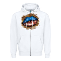 Western 4 Of July Lips Zipper Hoodie | Teevron