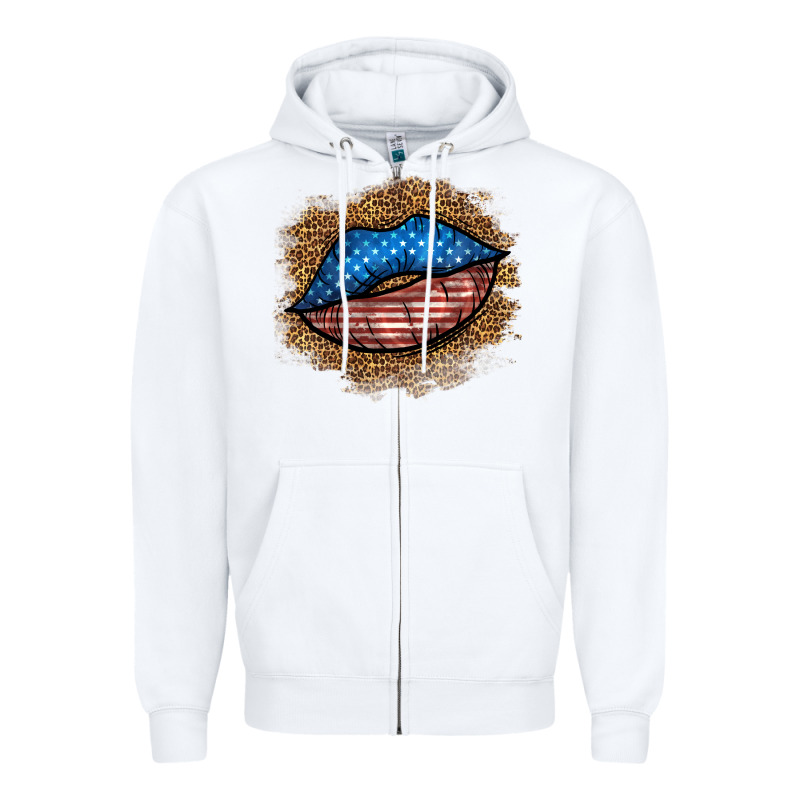 Western 4 Of July Lips Zipper Hoodie by BundleAndBundleShop | Teevron