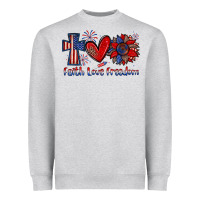 Heather Grey faith love freedom Heavyweight Sweatshirt - Zillion Design Studio
