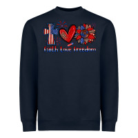 Navy faith love freedom Heavyweight Sweatshirt - Zillion Design Studio