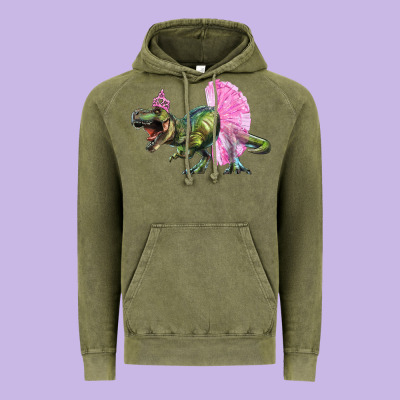Vintage Hoodie Balerina T-Rex Dinosaur With Tutu