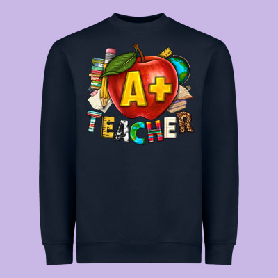A Plus Teacher Heavyweight Sweatshirt Designed By Texasbilliewilder