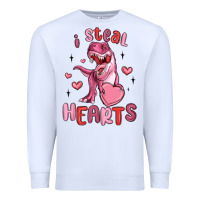 White i steal hearts Premium Sweatshirt - MaliasSmallBusiness