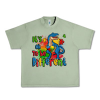 Oil Green it's ok to be different autism trex Urban Heavy Tee - Zillion Design Studio