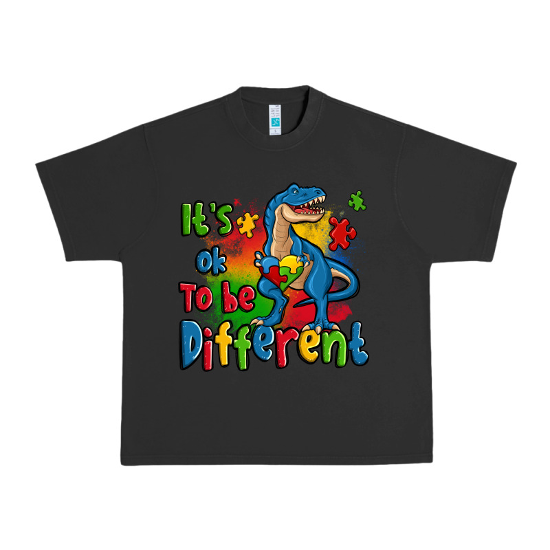 It's Ok To Be Different Autism Trex Urban Heavy Tee by Zillion Design Studio | Teevron