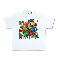 White it's ok to be different autism trex Urban Heavy Tee - Zillion Design Studio