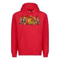 Red Western Mom With Pumpkins Premium Hoodie - BundleAndBundleShop
