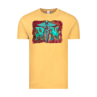 Vintage Mustard registered medical symbol nurse background Vintage Tee - BarkalooDesign