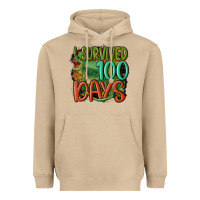Mushroom i survived 100 days Heavyweight Hoodie - MaliasSmallBusiness