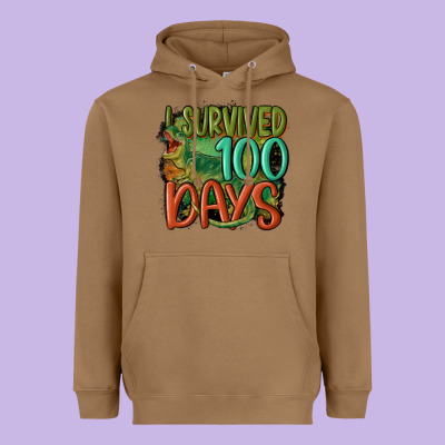 I Survived 100 Days Heavyweight Hoodie Designed By Maliassmallbusiness