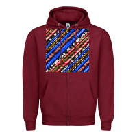 Burgundy western america seamless pattern Zipper Hoodie - BundleAndBundleShop