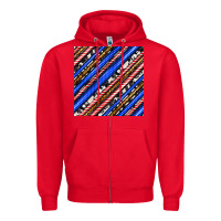 Red western america seamless pattern Zipper Hoodie - BundleAndBundleShop