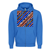 True Royal western america seamless pattern Zipper Hoodie - BundleAndBundleShop