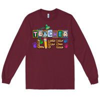 Burgundy teacher life Long Sleeve Tee - AdoDesignShop