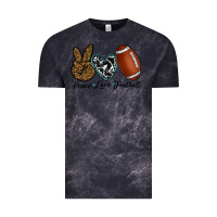 Cloud Black peace love football Vintage Tee - RanaPortraitStore