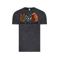 Vintage Black peace love football Vintage Tee - RanaPortraitStore