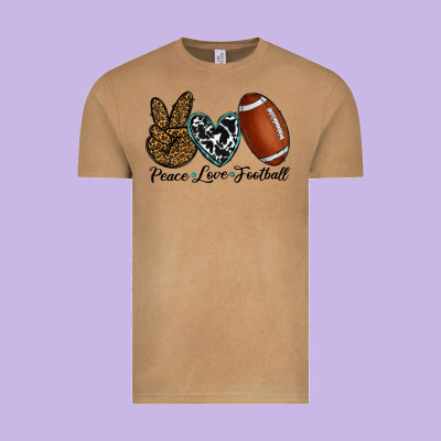 Peace Love Football Vintage Tee Designed By Ranaportraitstore