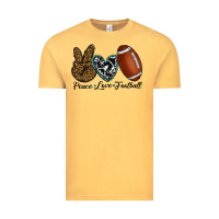 Vintage Mustard peace love football Vintage Tee - RanaPortraitStore