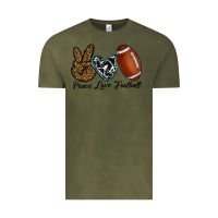 Vintage Olive peace love football Vintage Tee - RanaPortraitStore