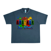 Midnight Navy my brother is ausome autism Urban Heavy Tee - Zillion Design Studio