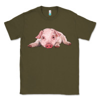 Army Green baby pig Classic Tee - RanaPortraitStore