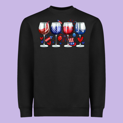 American Wine Glasses Heavyweight Sweatshirt Designed By Zillion Design Studio