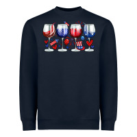 Navy American wine glasses Heavyweight Sweatshirt - Zillion Design Studio