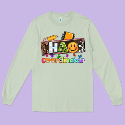 Teacher Chaos Coordinator Long Sleeve Tee Designed By Adodesignshop