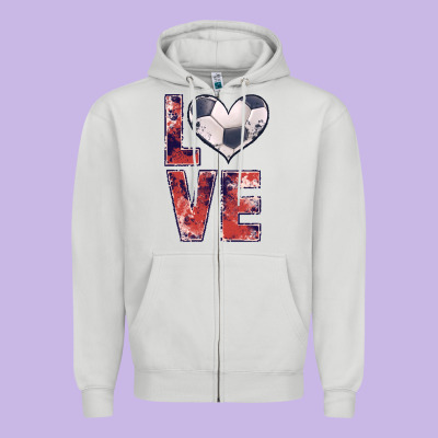 Soccer Love Zipper Hoodie Designed By Jahusdesignshop