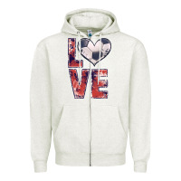 Oatmeal Heather soccer love Zipper Hoodie - JahusDesignShop