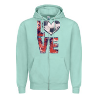 Seafoam soccer love Zipper Hoodie - JahusDesignShop