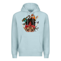 Blue Mist Wild Camping Afro Messy Bbs Premium Hoodie - BundleAndBundleShop