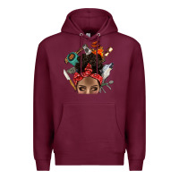 Burgundy Wild Camping Afro Messy Bbs Premium Hoodie - BundleAndBundleShop