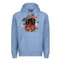 Colony Blue Wild Camping Afro Messy Bbs Premium Hoodie - BundleAndBundleShop