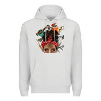 Dove Grey Wild Camping Afro Messy Bbs Premium Hoodie - BundleAndBundleShop