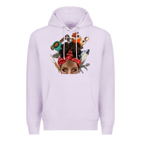 Lilac Wild Camping Afro Messy Bbs Premium Hoodie - BundleAndBundleShop