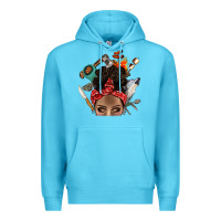 Ocean Blue Wild Camping Afro Messy Bbs Premium Hoodie - BundleAndBundleShop