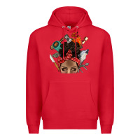 Red Wild Camping Afro Messy Bbs Premium Hoodie - BundleAndBundleShop