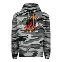 Slate Camo Wild Camping Afro Messy Bbs Premium Hoodie - BundleAndBundleShop