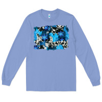 Colony Blue westerb cowhide winter background Long Sleeve Tee - AdoDesignShop