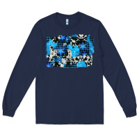 Navy westerb cowhide winter background Long Sleeve Tee - AdoDesignShop