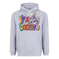 Heather Grey happy easter Heavyweight Hoodie - MaliasSmallBusiness