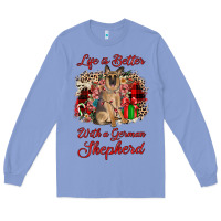 Colony Blue Christmas life is better with a german shepherd Long Sleeve Tee - JahusDesignShop